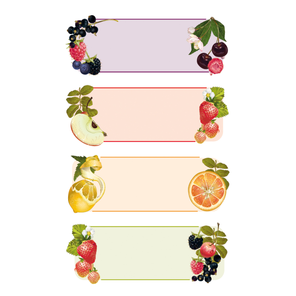Sticker Haushalt Aufkleber Einmachetiketten Früchte Marmelade Beeren Apfel Zitrus, 2,29 €