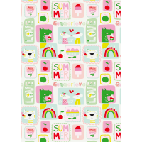 Geschenkpapier Röllchen Krokodil Eis Mäuse...