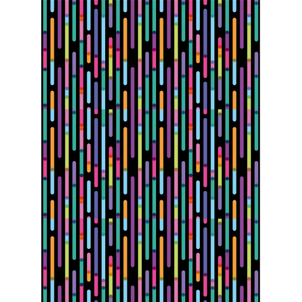 A Geschenkpapier Röllchen Schwarz mit bunten Streifen 70x200cm