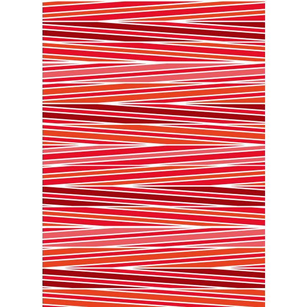Geschenkpapier Röllchen Querstreifen Rottöne mit weiß 70x200cm
