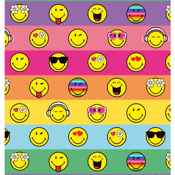 Geschenkpapier Röllchen Smiley Streifen Zwinkeremoji 70x150cm