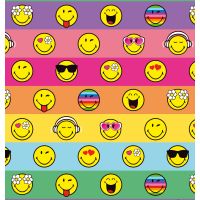 Geschenkpapier Röllchen Smiley Streifen Zwinkeremoji...