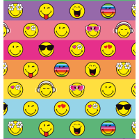 Geschenkpapier Röllchen Smiley Streifen Zwinkeremoji...
