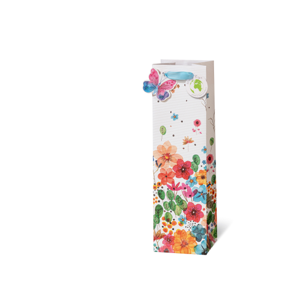 Hallmark Mehrzweck-Flaschentasche Im Kraft Icons Design - Mit Schwarzen Ripsband-Griffen Und Geschenkanhänger