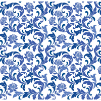 Geschenkpapier Röllchen Ranken blau Kraftpapier mit...