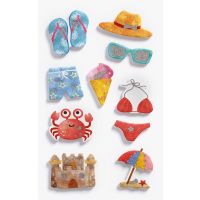 Sticker Creative Aufkleber Strandsachen Sandburg Badehose...