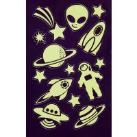 Sticker Leucht Aufkleber Weltraum Sterne Raumschiff Mars...