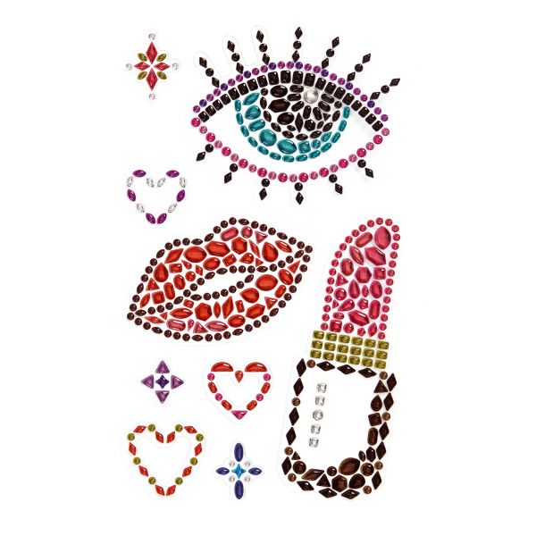 Sticker Crystal Aufkleber Make-up Herzen Lippenstift Kussmund