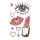 Sticker Crystal Aufkleber Make-up Herzen Lippenstift Kussmund