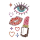Sticker Crystal Aufkleber Make-up Herzen Lippenstift Kussmund
