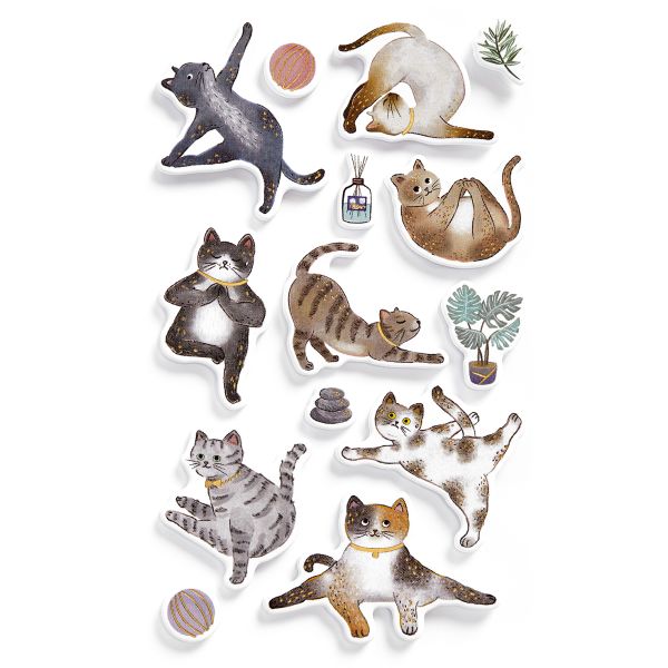 Sticker Creative Aufkleber Yoga Katzen