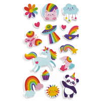 Sticker Creative Aufkleber Regenbogen Panda Einhorn...
