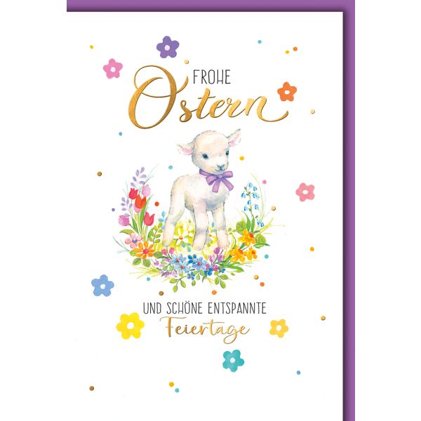 Ostern Osterlamm Glückwunschkarte mit Umschlag frohe Ostern und entspannte Feiertage