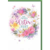 Ostern Blumenrahmen Glückwunschkarte mit Umschlag...