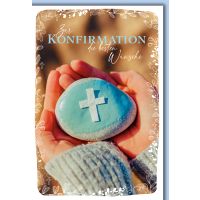 Konfirmation Kreuz auf Stein Glückwunschkarte mit...
