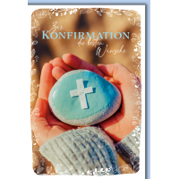 Konfirmation Kreuz auf Stein Glückwunschkarte mit...