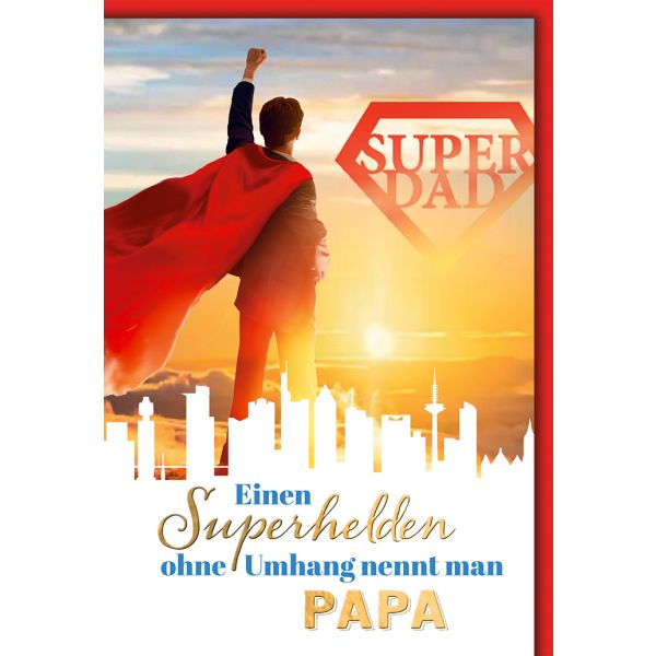 Vatertag Super Dad Glückwunschkarte mit Umschlag