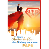 Vatertag Super Dad Glückwunschkarte mit Umschlag