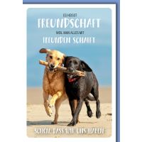 Liebe Zwei Hunde am Strand Glückwunschkarte mit...