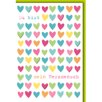 Liebe bunte Herzen Glückwunschkarte mit Umschlag Du...