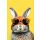 Ohne Text  Blanko Karte mit Umschlag Hase mit Brille Ostern