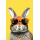 Ohne Text  Blanko Karte mit Umschlag Hase mit Brille Ostern