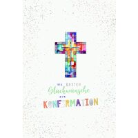 Konfirmation Glückwunschkarte mit Umschlag Kreuz,...