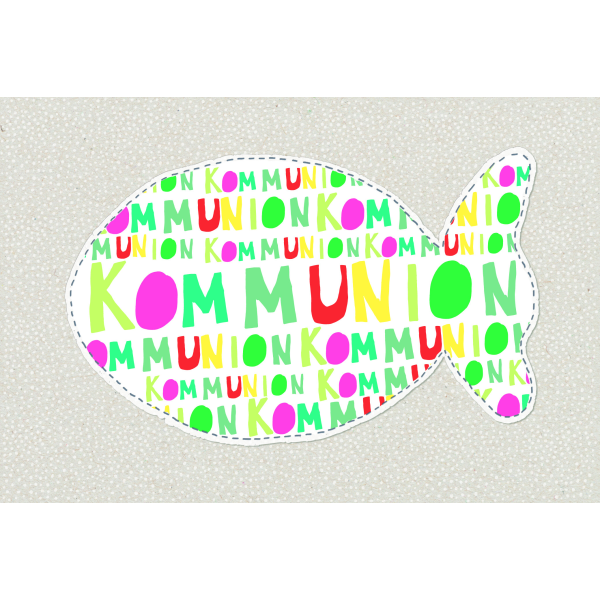 Kommunion Glückwunschkarte mit Umschlag Schriftkarte, Naturkarton, mit Blindprägung