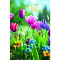 Ostern Grußkarte Doppelkarte mit Briefumschlag Blumen