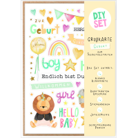 Geburt Baby DIY Set individuell gestaltbar Bastelkarte...
