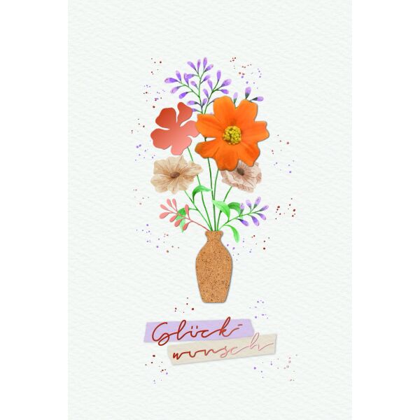 Allgemeine Wünsche Handmade Glückwunsch Blume Glückwunschkarte mit Umschlag