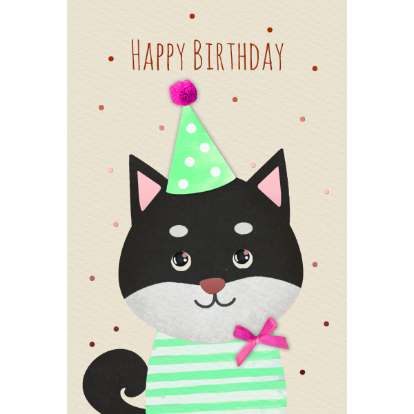 Geburtstag Handmade Happy Birthday Katze Glückwunschkarte mit Umschlag