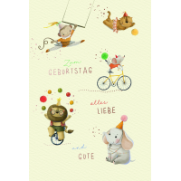 Geburtstag Handmade Alles Liebe & Gute Tiere...