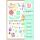 Geburtstag DIY Set Happy Birthday Symbole blau Bastelkarte mit Umschlag zu Selbergestalten