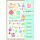Geburtstag DIY Set Happy Birthday Symbole blau Bastelkarte mit Umschlag zu Selbergestalten