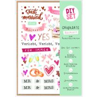 Hochzeit DIY Set individuell gestaltbar Bastelkarte mit...