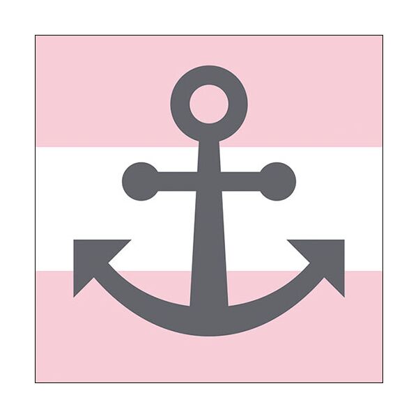Servietten Lunch 33 x 33 cm 3-lagig 20 Servietten Anker rosa-weiß maritim pink