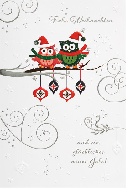 A - Weihnachten - 4 Styles - Glückwunschkarte im Format 11,5 x 17 cm mit Briefumschlag
