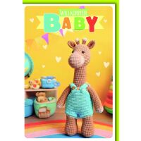 Baby gestrickte Giraffe stehend Geburt Willkommen...