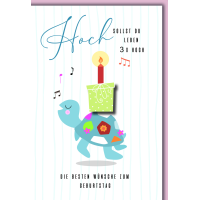 Geburtstag Schildkröte mit Geschenk Hoch sollst Du...