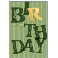 Geburtstag grüner Text Streifen Happy Birthday...
