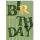 Geburtstag grüner Text Streifen Happy Birthday Glückwunschkarte mit Umschlag
