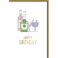Geburtstag Flaschen und Cocktailgläser Happy...