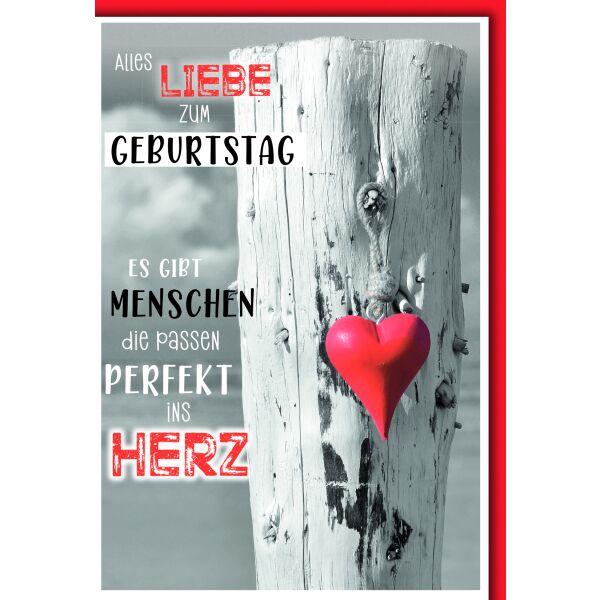 Geburtstag Herz rot perfekter Mensch alles Liebe Glückwunschkarte mit Umschlag