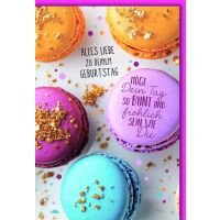 Geburtstag Makarons mit Goldstaub Tag bunt und...