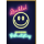 Geburtstag Neon-Smiley auf schwarz Lächle Glückwunschkarte mit Umschlag