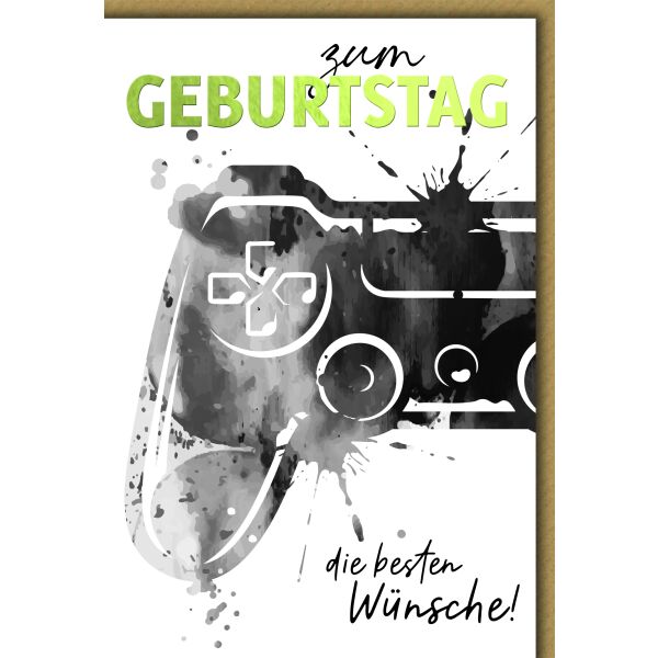 Geburtstag Controller Aquarell beste Wünsche Glückwunschkarte mit Umschlag