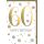 60. Geburtstag Zahl gold und Punkte Happy Birthday Glückwunschkarte mit Umschlag