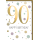 90. Geburtstag Zahl gold und Punkte Happy Birthday Glückwunschkarte mit Umschlag