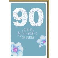 90. Geburtstag Blüten lila die besten Wünsche...
